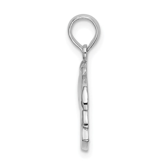 De-Ani Sterling Silver Rhodium-Plated Polished Key West Dolphin Pendant QC9926