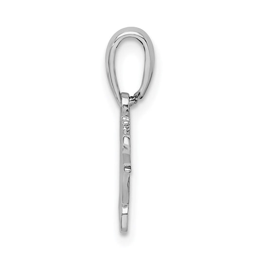 De-Ani Sterling Silver Rhodium-Plated Polished Puerto Rico Cruise Ship Pendant QC9937