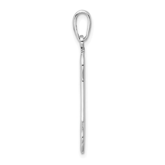 De-Ani Sterling Silver Rhodium-plated Polished Engraveable Dog Bone Pendant QC9959