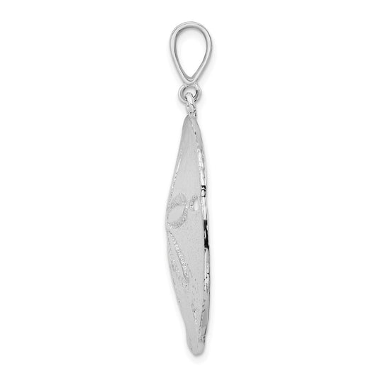 De-Ani Sterling Silver Rhodium-Plated Polished Sand Dollar Pendant QC9964