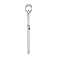 De-Ani Sterling Silver Rhodium-plated Polished Front Textured Back Latin Cross Pendant QC9967