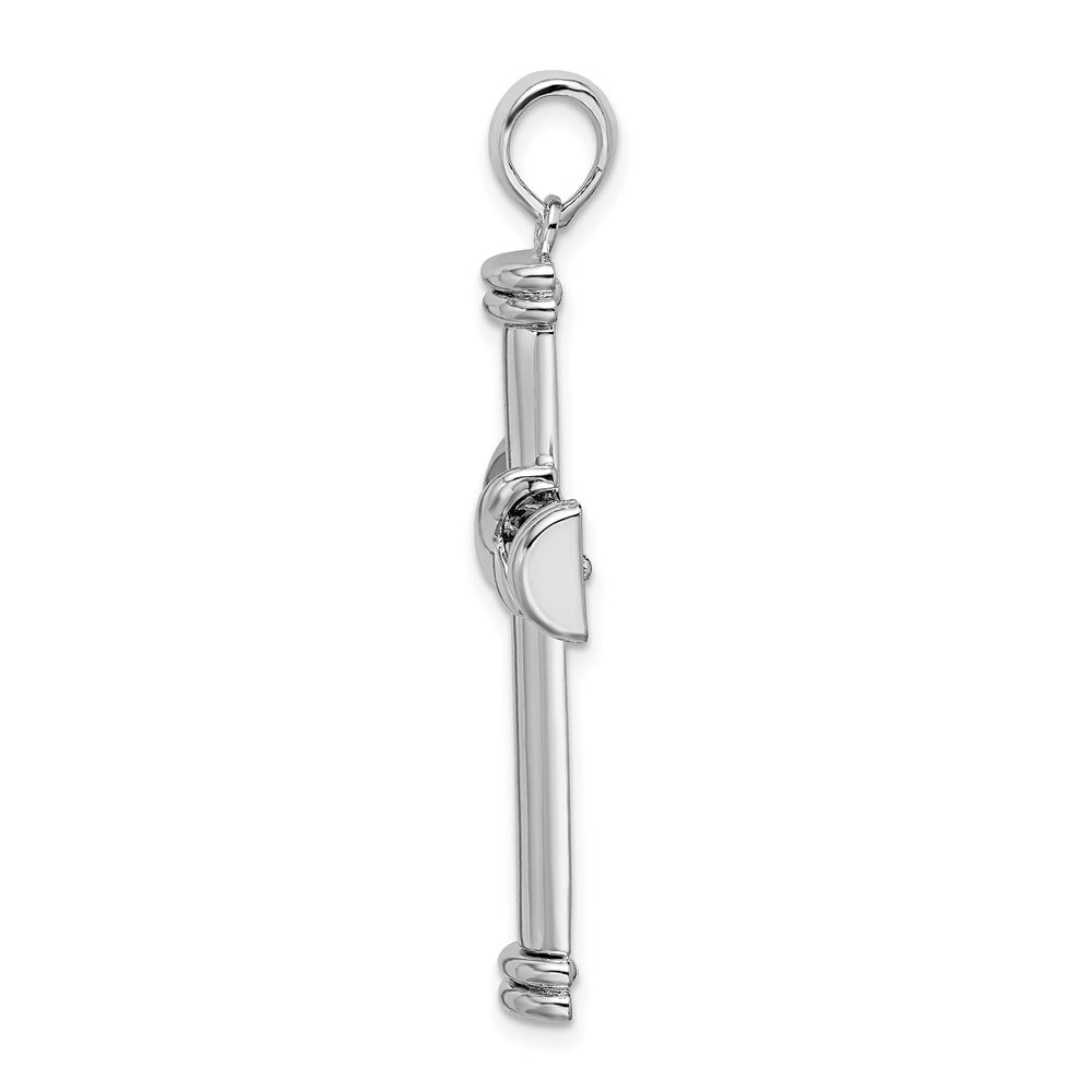 De-Ani Sterling Silver Rhodium-Plated Polished X-Center Latin Cross Pendant QC9969