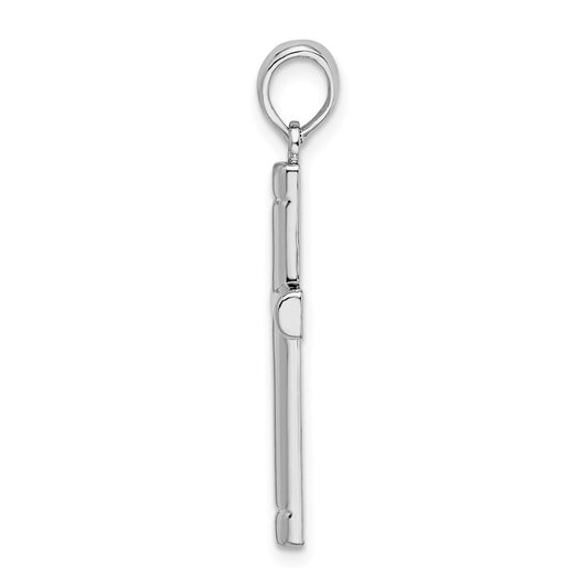 De-Ani Sterling Silver Rhodium-plated Polished Tubular Latin Cross Pendant QC9970