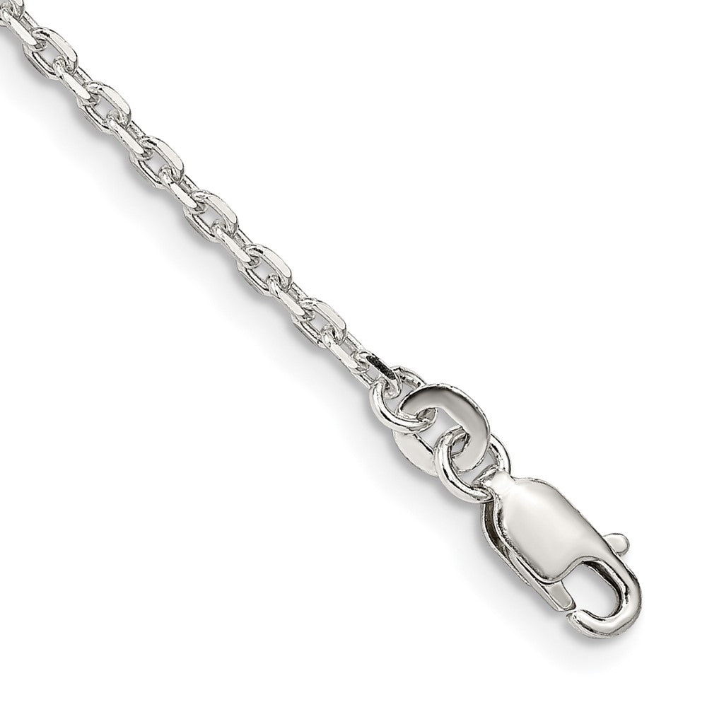 Sterling Silver 2mm Beveled Oval Cable Chain QCA060-8