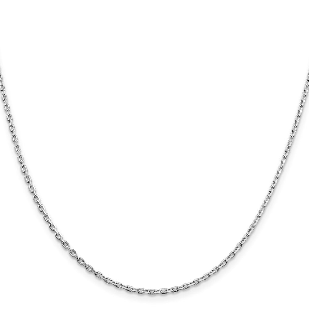 Sterling Silver Rhodium-plated 2mm Beveled Oval Cable ChainQCA060R