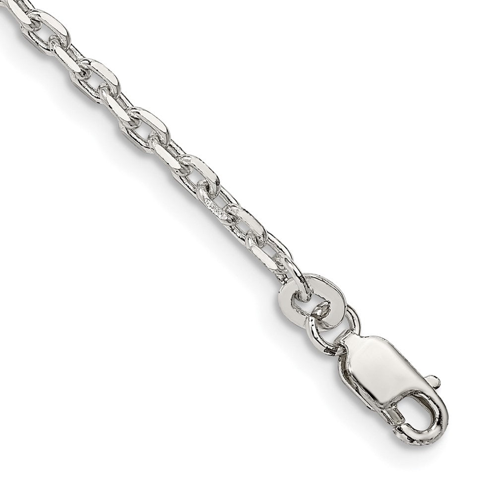 Sterling Silver 2.75mm Beveled Oval Cable Chain QCA080-8