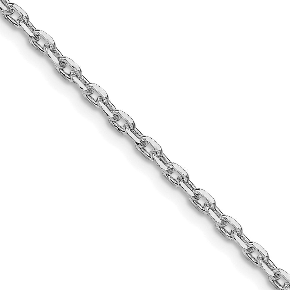 Sterling Silver Rhodium-plated 2.75mm Beveled Oval Cable ChainQCA080R