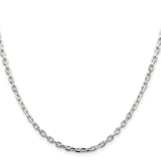 Sterling Silver 3.25mm Beveled Oval Cable ChainQCA100