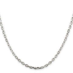 Sterling Silver 3.25mm Beveled Oval Cable ChainQCA100