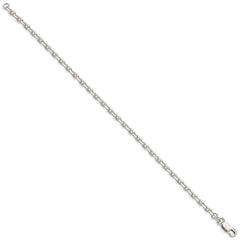 Sterling Silver 3.25mm Beveled Oval Cable Chain QCA100-8