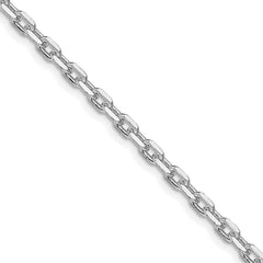 Sterling Silver Rhodium-plated 3.25mm Beveled Oval Cable ChainQCA100R