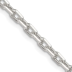 Sterling Silver 3.95mm Beveled Oval Cable ChainQCA120