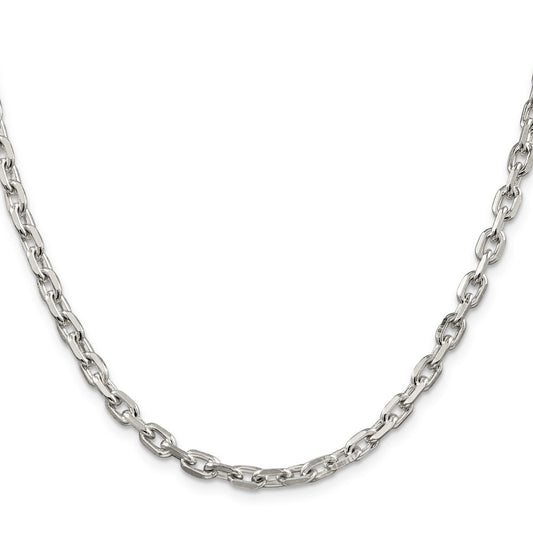 Sterling Silver 4.9mm Beveled Oval Cable ChainQCA150