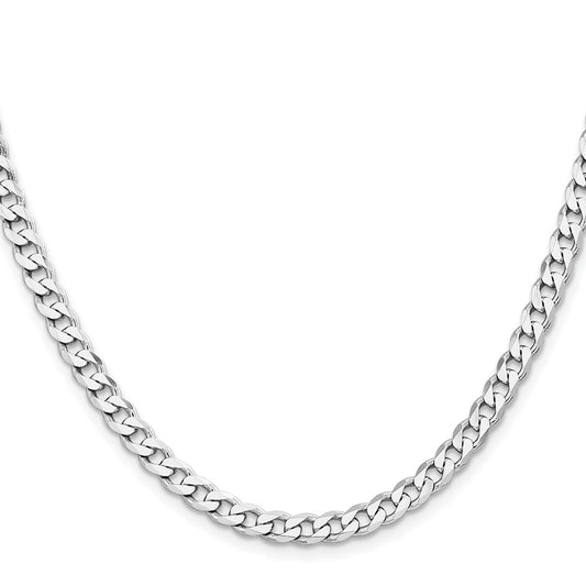 Sterling Silver Rhodium-plated 5.7mm Curb ChainQCB150R