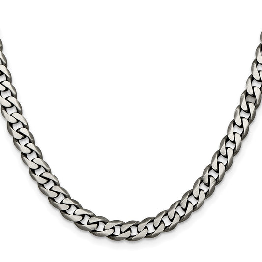 Sterling Silver Antiqued 6.5mm Curb ChainQCB180A