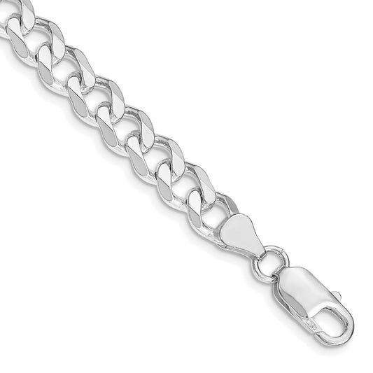 Sterling Silver Rhodium-plated 7.5mm Curb Chain QCB200R-8