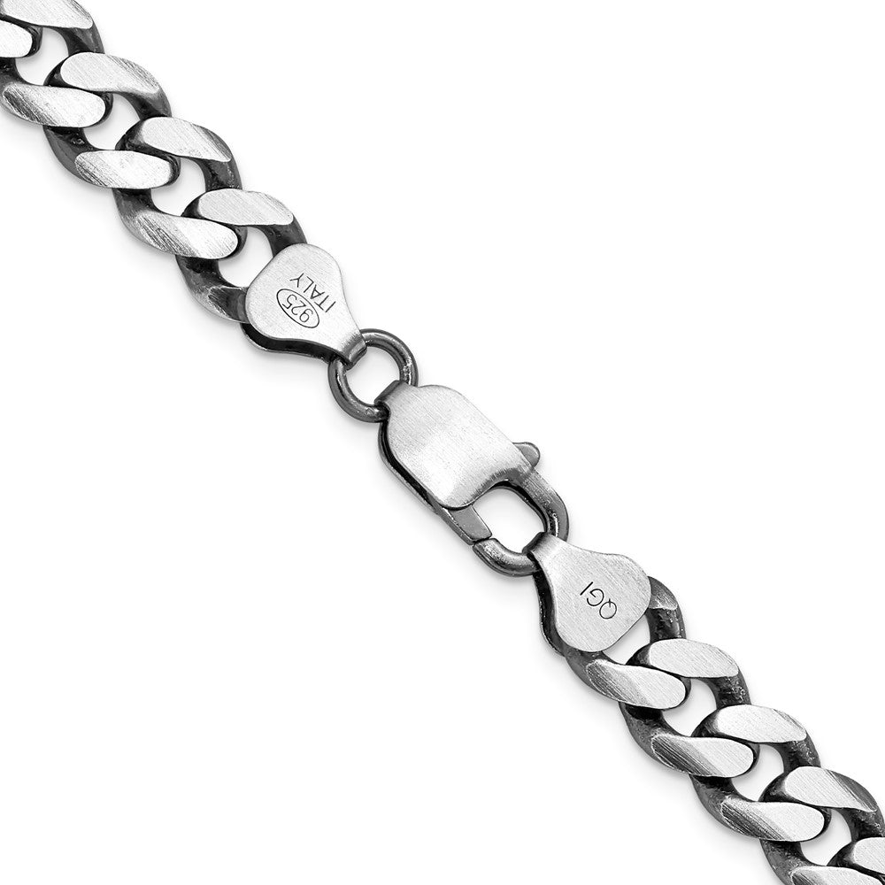 Sterling Silver Antiqued 8.3mm Curb ChainQCB220A