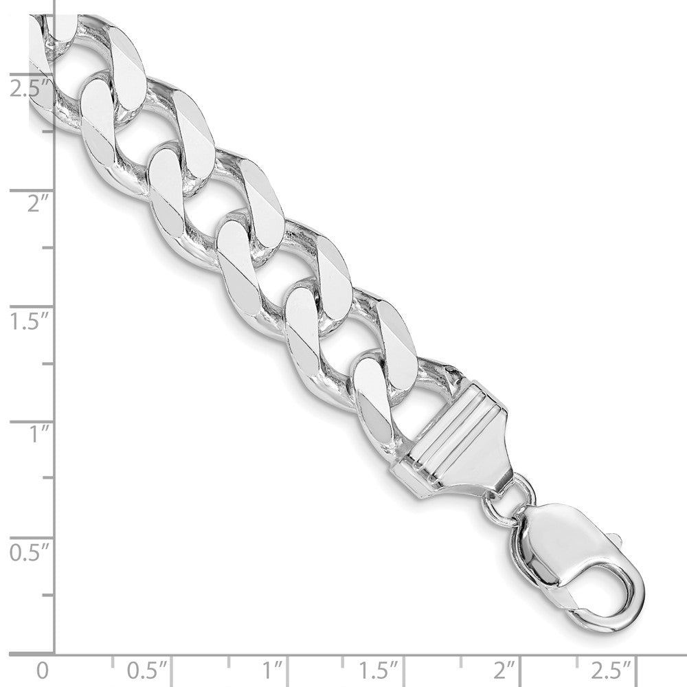 Sterling Silver Rhodium-plated 13mm Curb Chain QCB350R-8