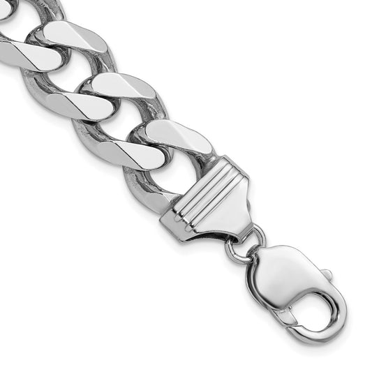 Sterling Silver Rhodium-plated 13mm Curb Chain QCB350R-8
