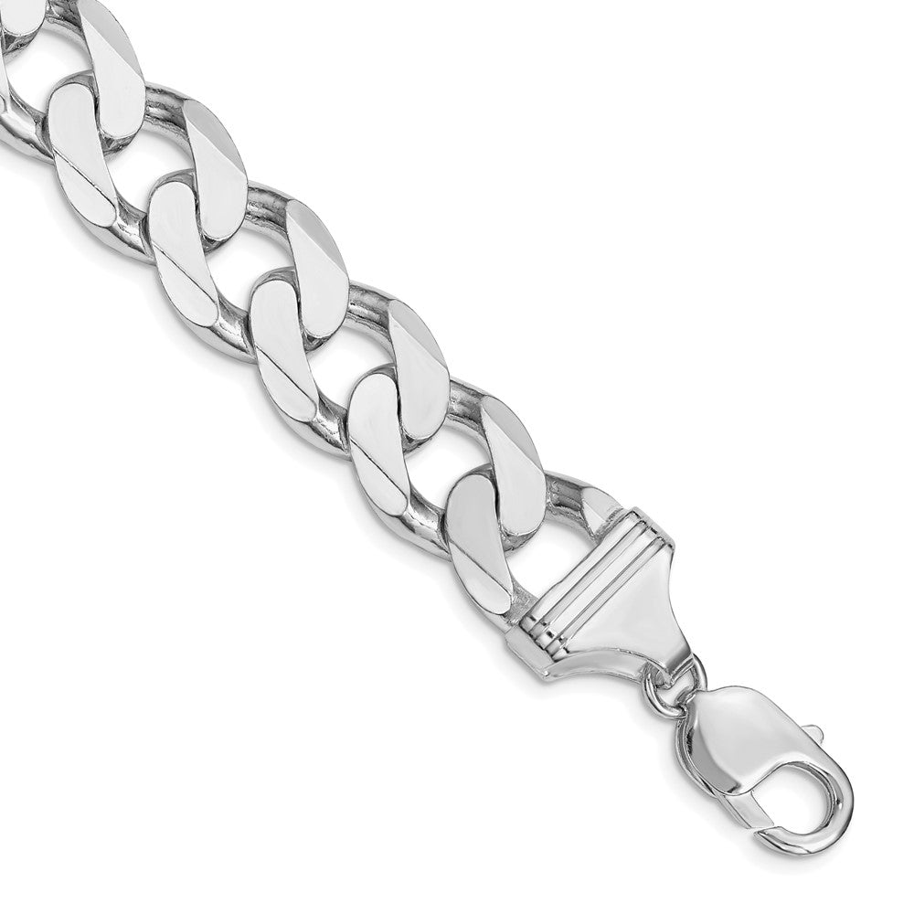 Sterling Silver Rhodium-plated 14.5mm Curb Chain QCB400R-8