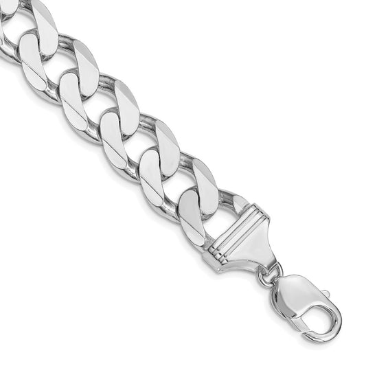 Sterling Silver Rhodium-plated 14.5mm Curb Chain QCB400R-8