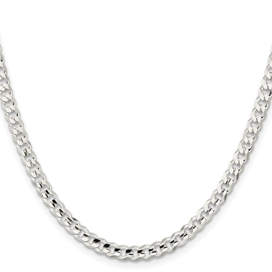 Sterling Silver 4.5mm Concave Beveled Curb ChainQCBC120