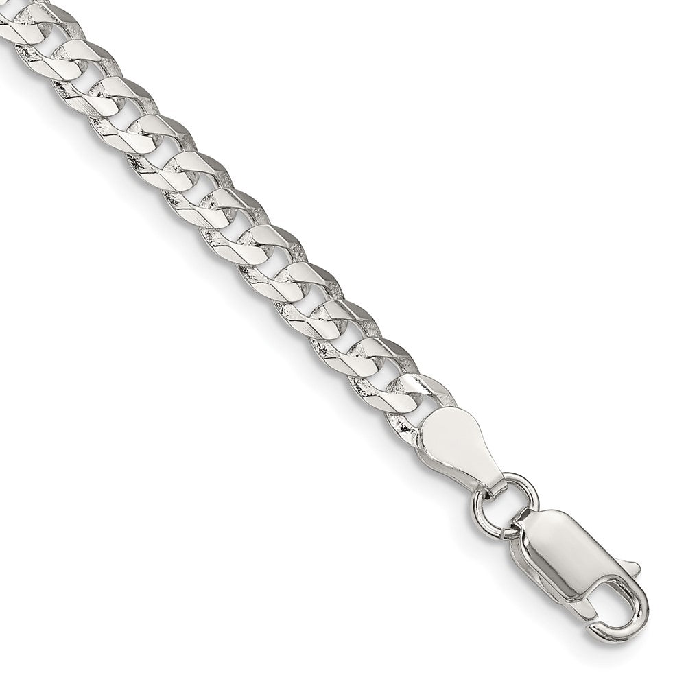 Sterling Silver 4.5mm Concave Beveled Curb Chain QCBC120-8