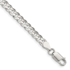 Sterling Silver 4.5mm Concave Beveled Curb Chain QCBC120-8