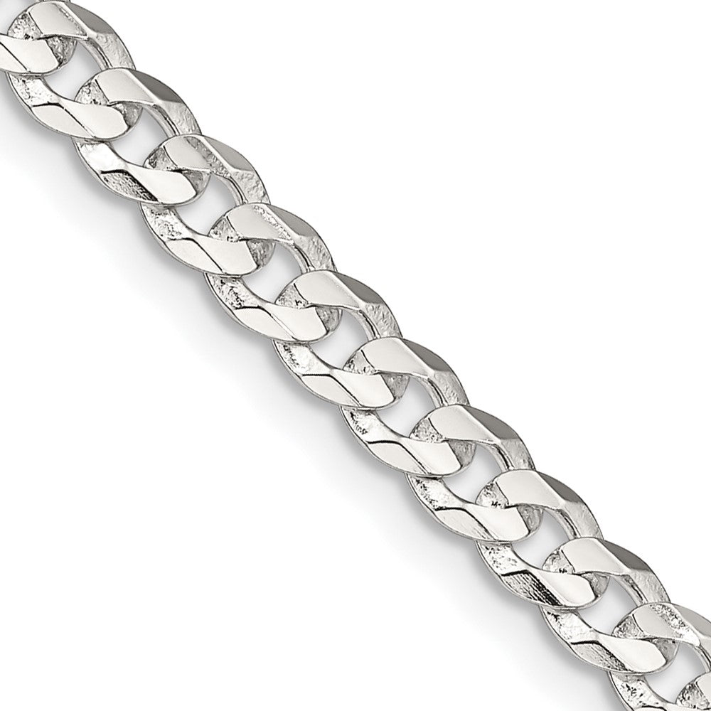 Sterling Silver 4.5mm Concave Beveled Curb ChainQCBC120