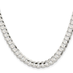 Sterling Silver Rhodium-plated 6.75mm Concave Beveled Curb ChainQCBC180R