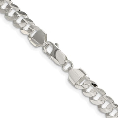 Sterling Silver Rhodium-plated 6.75mm Concave Beveled Curb ChainQCBC180R