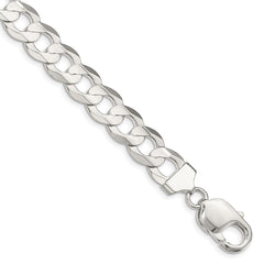 Sterling Silver 9.75mm Concave Beveled Curb Chain QCBC250-8