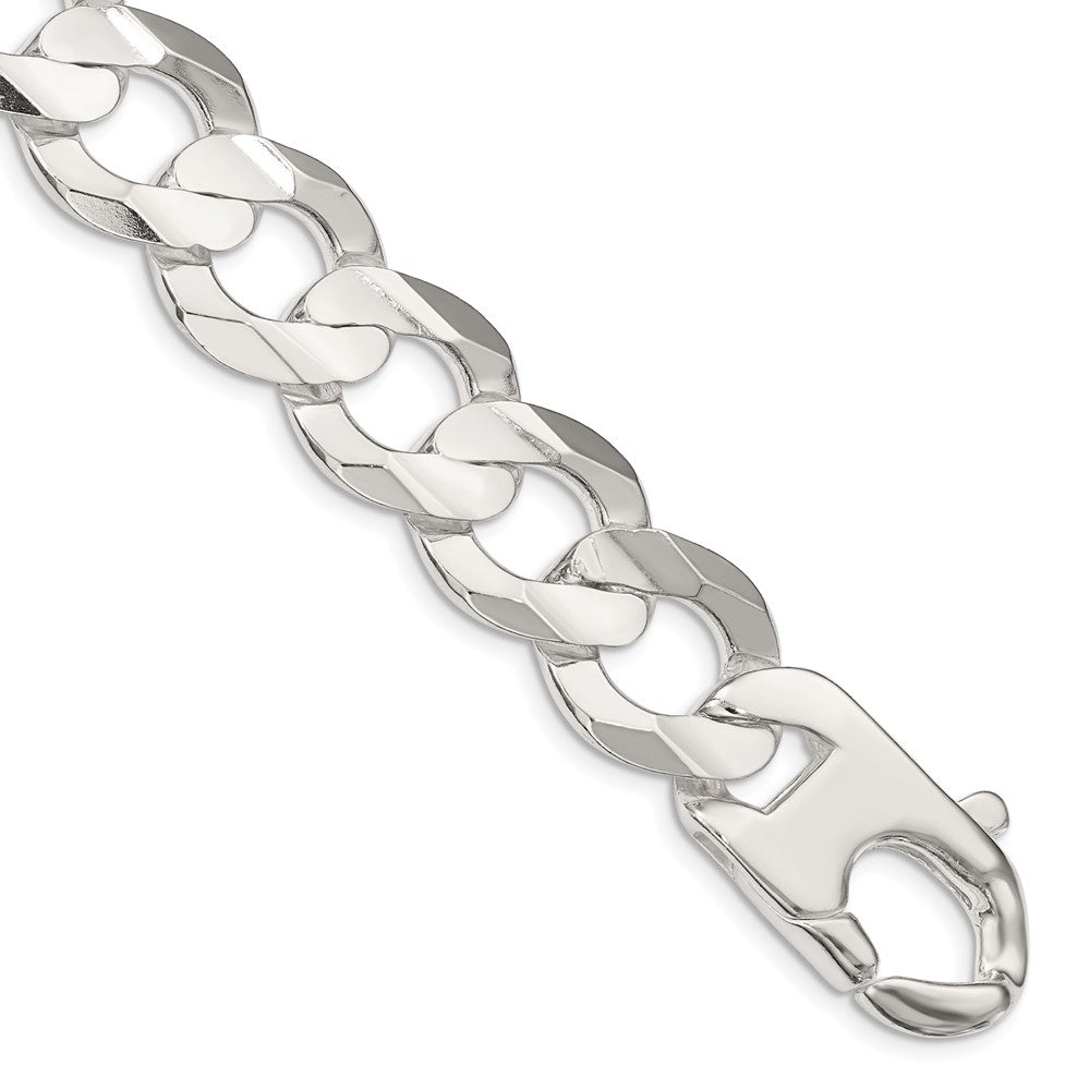 Sterling Silver 15.75mm Concave Beveled Curb Chain QCBC400-8