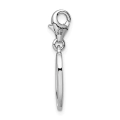 Amore La Vita Sterling Silver Rhodium-plated Polished Number 0 Charm with Fancy Lobster Clasp QCC626N0