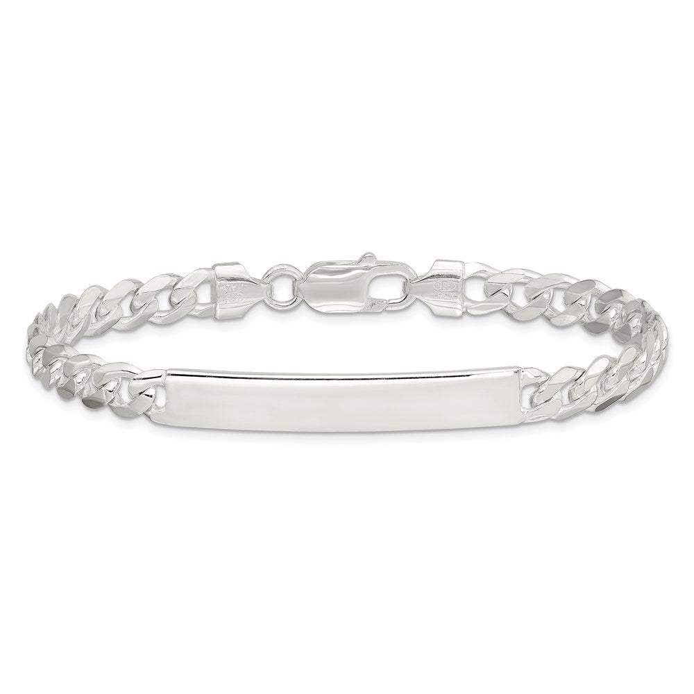 Sterling Silver Curb Link ID Bracelet QCD180-8