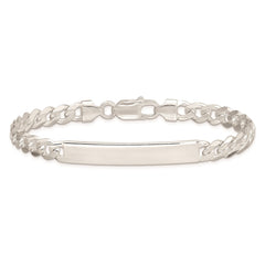 Sterling Silver Curb Link ID Bracelet QCD180-8