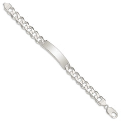 Sterling Silver Curb Link ID Bracelet QCD300-8