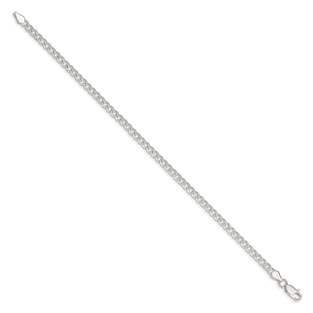 Sterling Silver 3.8mm Pav������������������������������������������������������������������������������������������������������������������������������������������������������������������ Curb Chain QCF100-8
