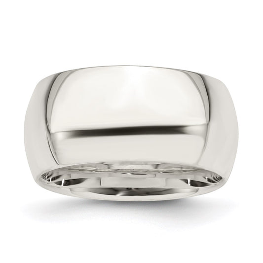 Sterling Silver 10mm Comfort Fit Size 10 Band