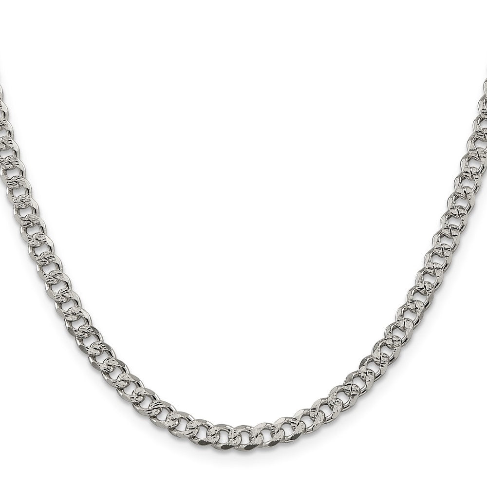 Sterling Silver 4.5mm Pav������ Curb ChainQCF120