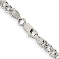Sterling Silver 4.5mm Pav������ Curb ChainQCF120