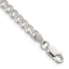 Sterling Silver 4.5mm Pav������������������������������������������������������������������������������������������������������������������������������������������������������������������ Curb Chain QCF120-8