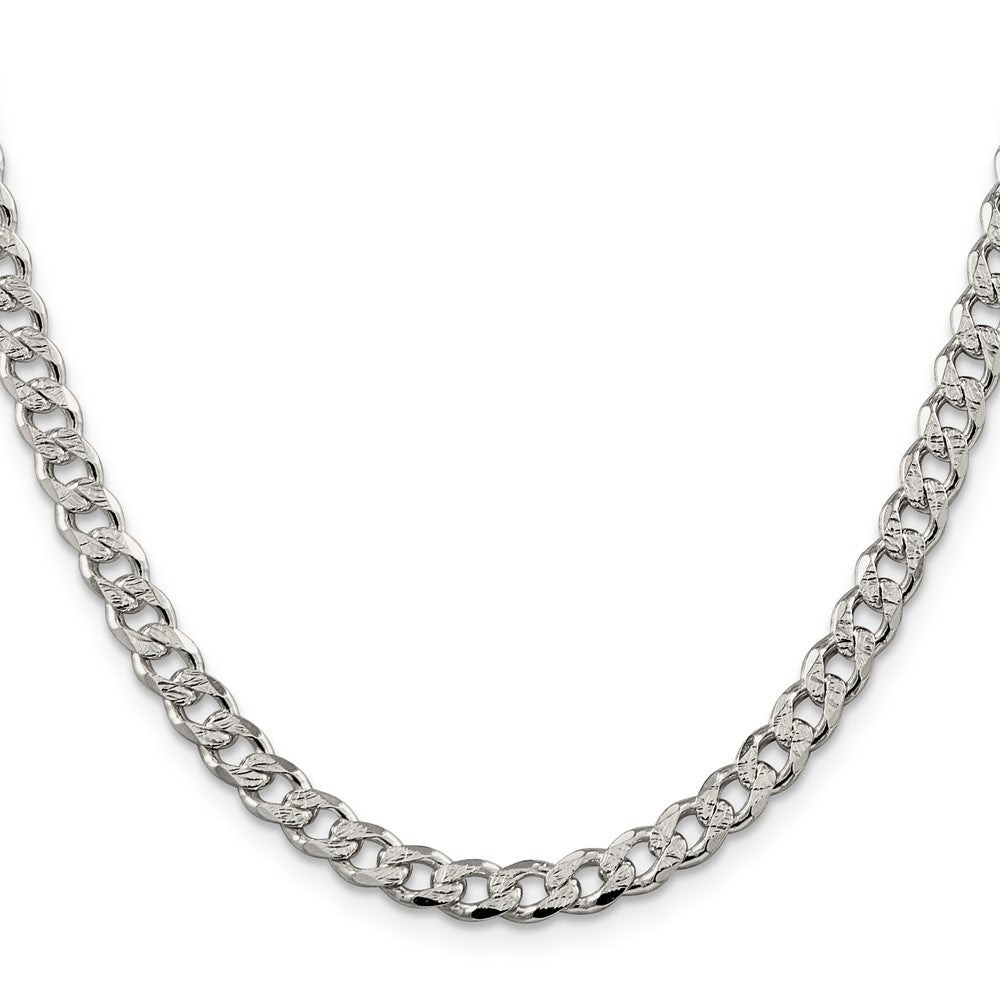 Sterling Silver 5.5mm Pav������ Curb ChainQCF150