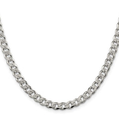 Sterling Silver 5.5mm Pav������ Curb ChainQCF150