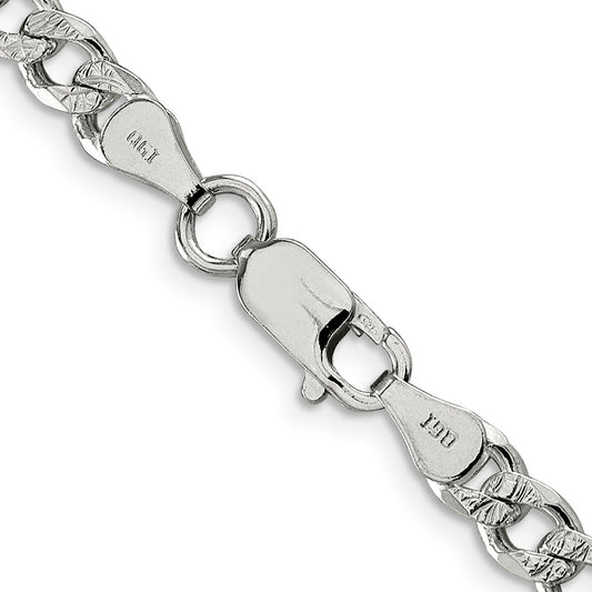 Sterling Silver 5.5mm Pave Curb ChainQCF150