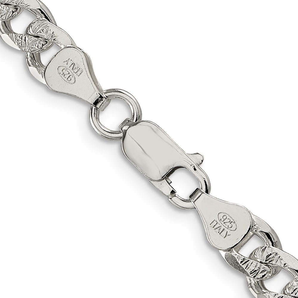 Sterling Silver 7mm Pav������ Curb ChainQCF180