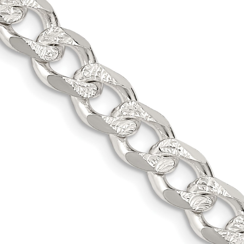 Sterling Silver 7.5mm Pav������ Curb ChainQCF200