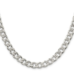 Sterling Silver 8.3mm Pav������ Curb ChainQCF220