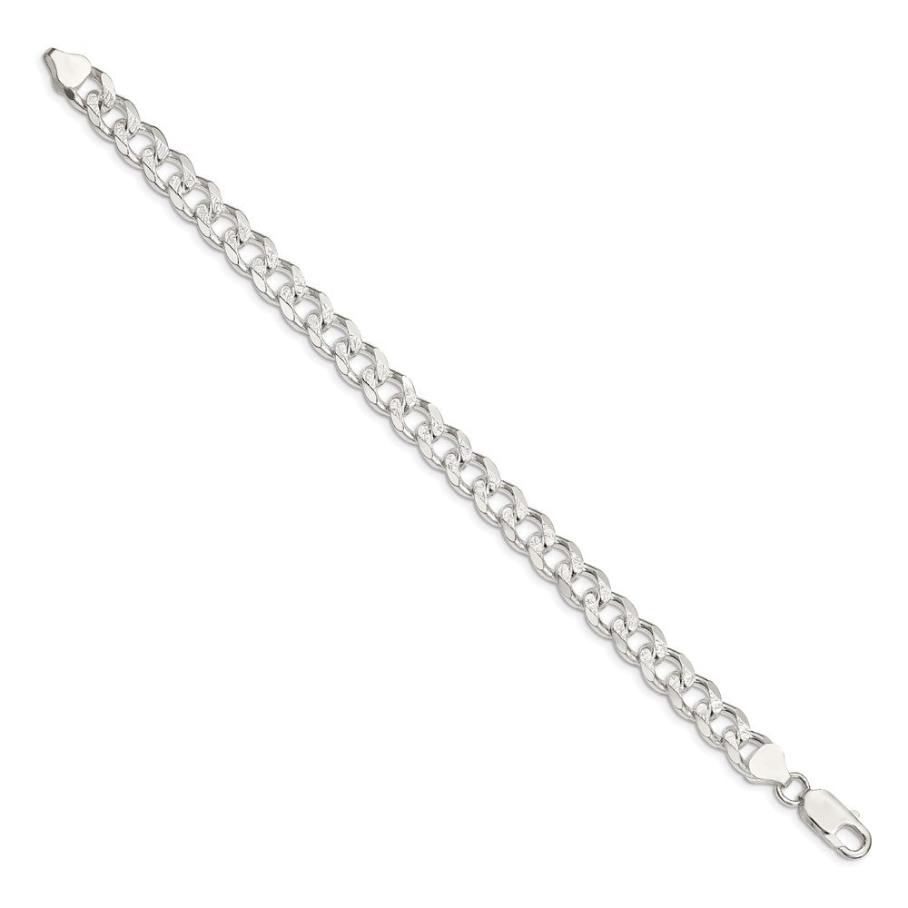Sterling Silver 8.3mm Pav������������������������������������������������������������������������������������������������������������������������������������������������������������������ Curb Chain QCF220-8
