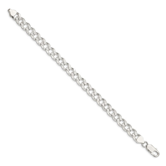 Sterling Silver 8.3mm Pav������������������������������������������������������������������������������������������������������������������������������������������������������������������ Curb Chain QCF220-8